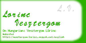 lorinc vesztergom business card
