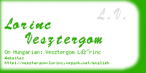 lorinc vesztergom business card